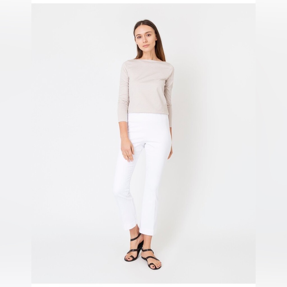 Ann Mashburn FAYE FLARE CROPPED PANT in WHITE